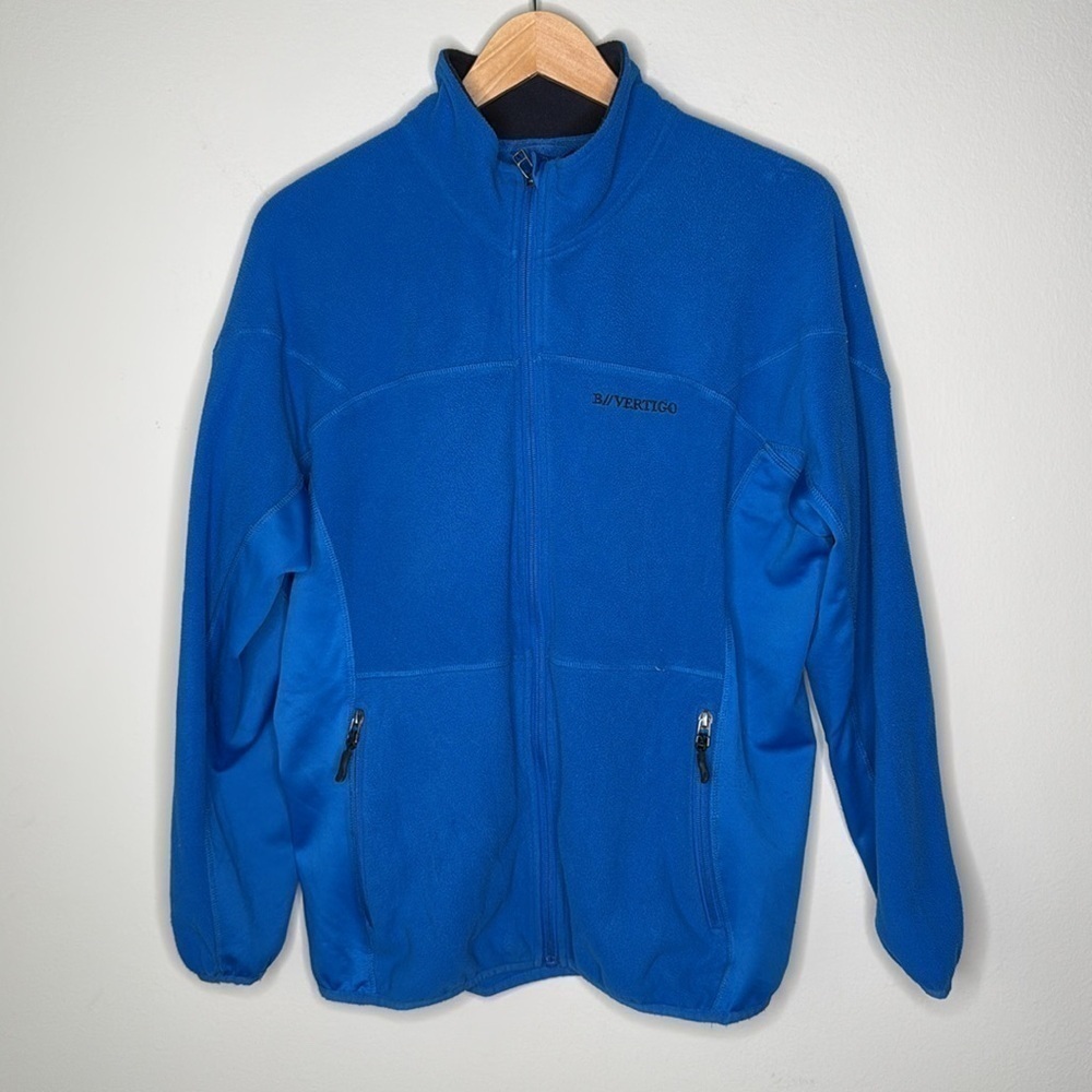 B Vertigo Women's Equestrian Fleece Zipper Lightweight Jacket in Blue Size 14